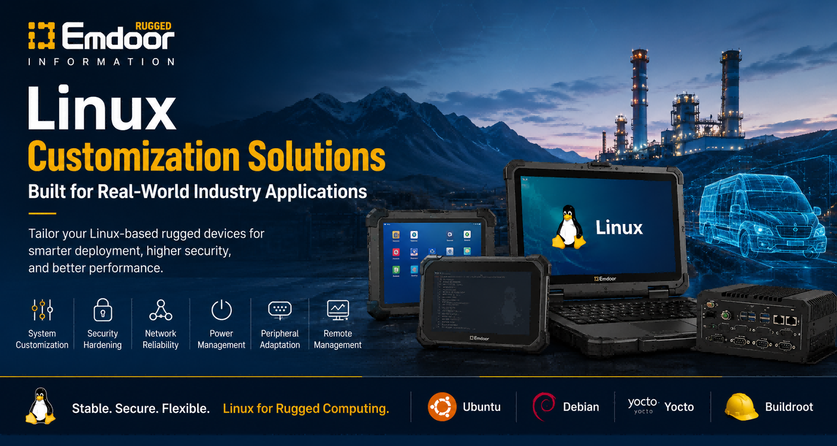 Solutions de personnalisation Linux pour les appareils robustes: Conçus pour les applications industrielles réelles
