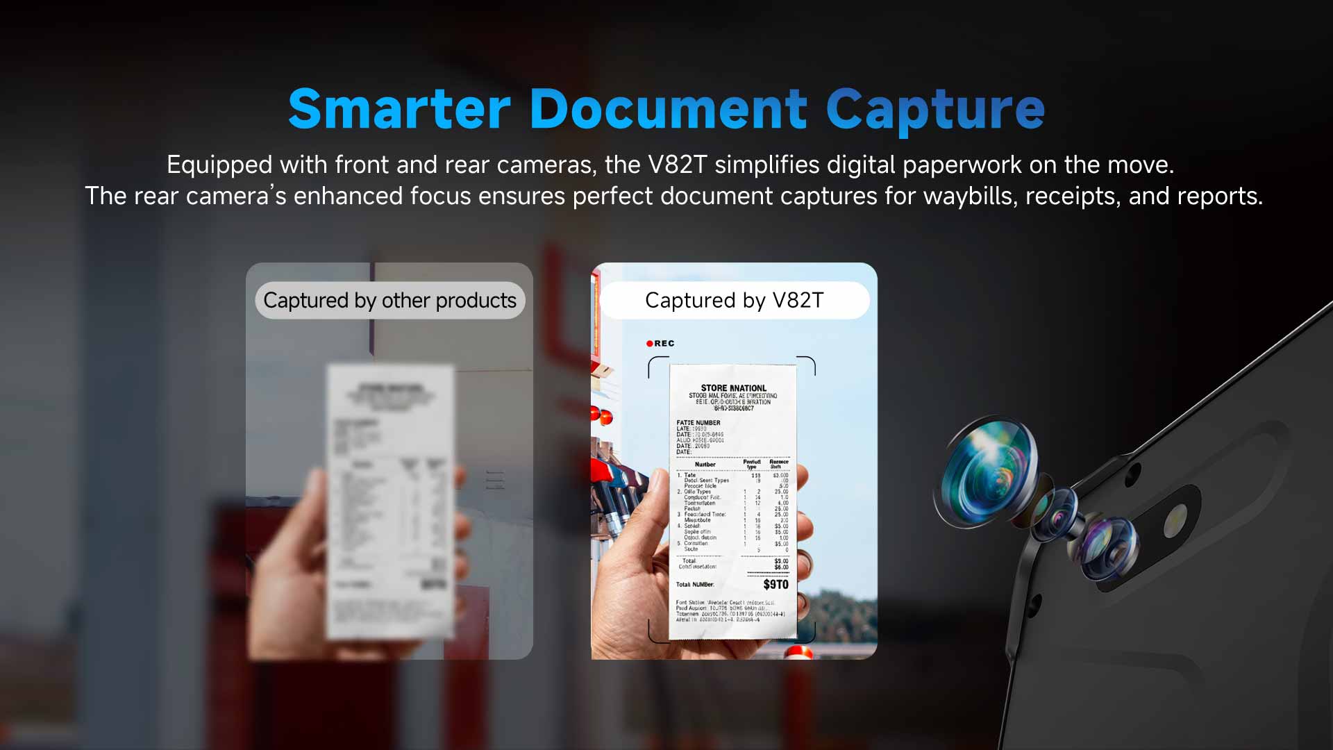 Plus intelligent Capture de documents with Rear Camera