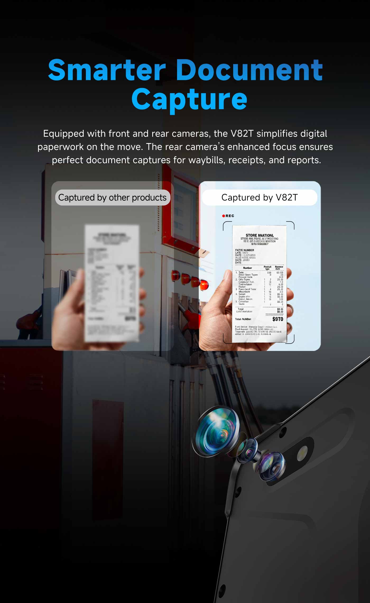 Plus intelligent Capture de documents with Rear Camera