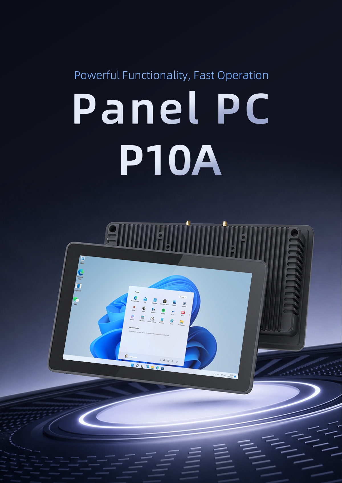 P10A Windows industrial panel PC with 10.1-inch touchscreen and Intel Core i5-1235U